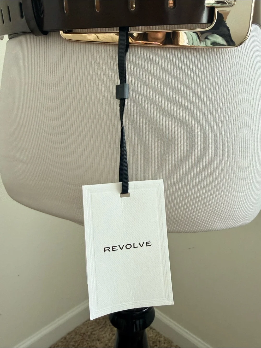 NWT Revolve Los Angeles Grande Buckle Belt in Dark Brown Gold Women’s Medium